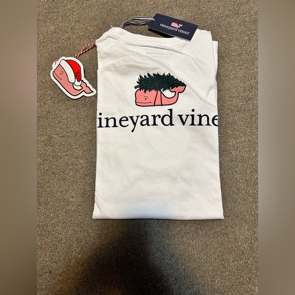 Vineyard Vines Whale & Christmas Tree Long-Sleeve Pocket Tee Size L XL XXL - Picture 6 of 8
